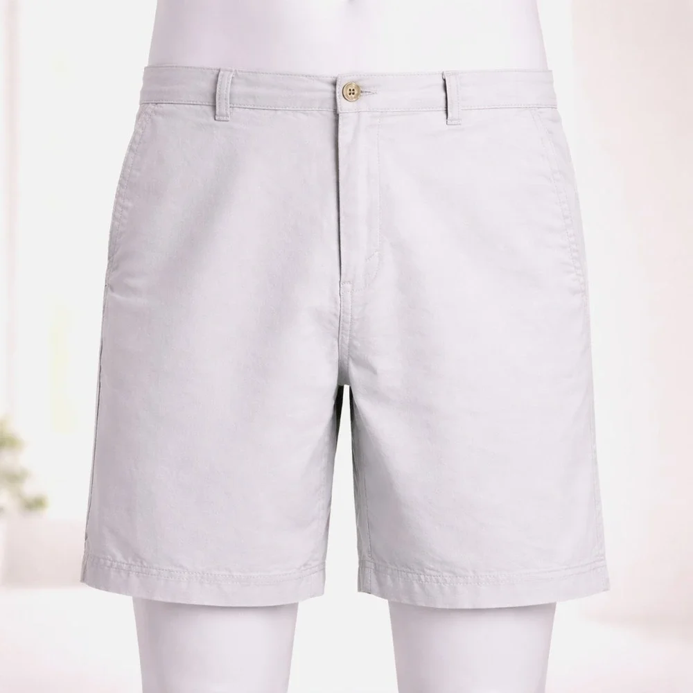 Mens Chaps Khaki Chino Flat Front sz 36 100% Cotton Summer Shorts Preppy‎ Golf